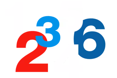 Zahlenfolge 1 bis 6 als Grafikelement